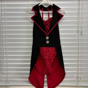 Weissman Red & Black Tuxedo Style Dance Costume Size SA Style #12090 New Shoes